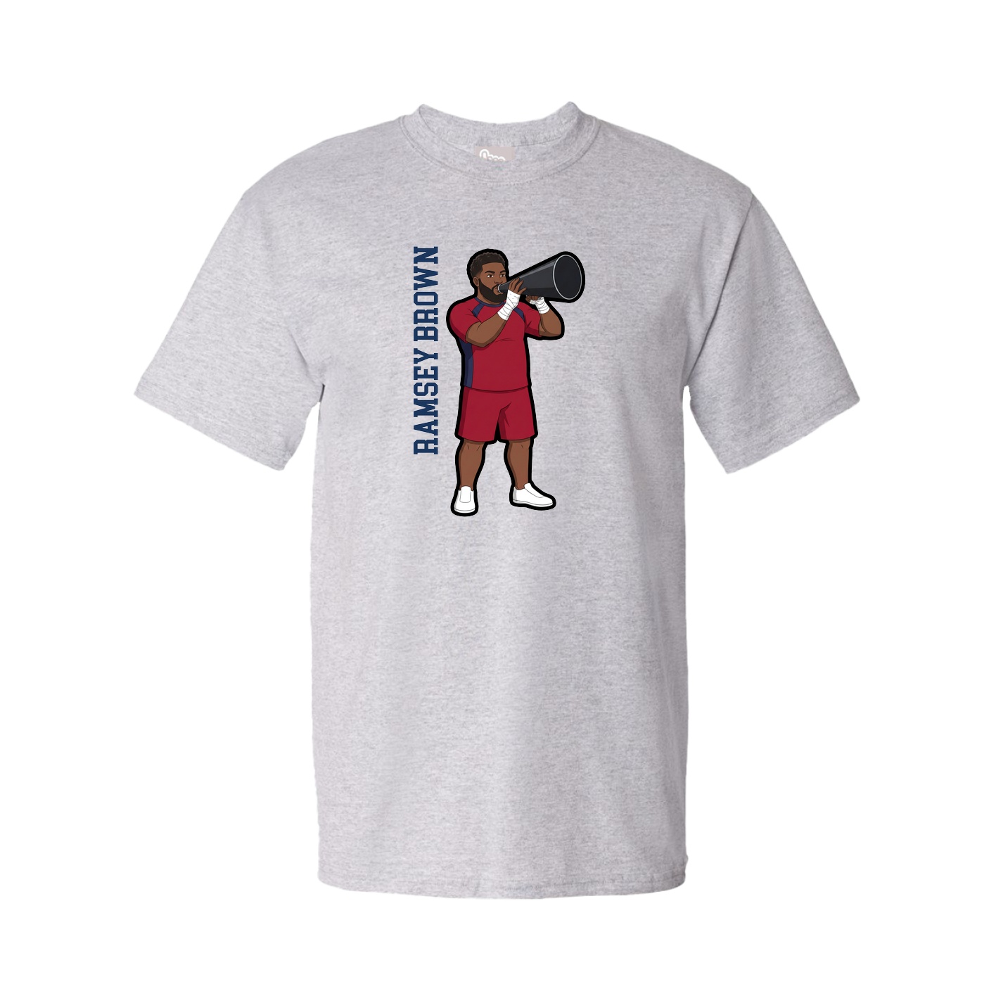 Tee — Name Vertical in Grey