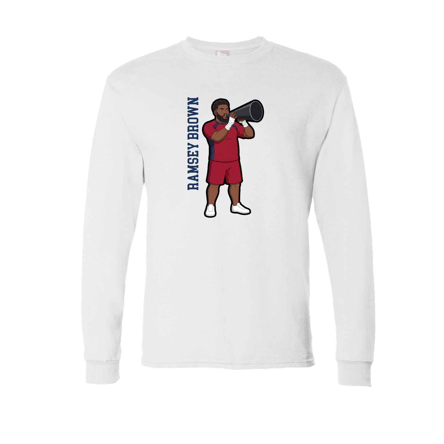 Long Sleeve Tee — Name Vertical in White