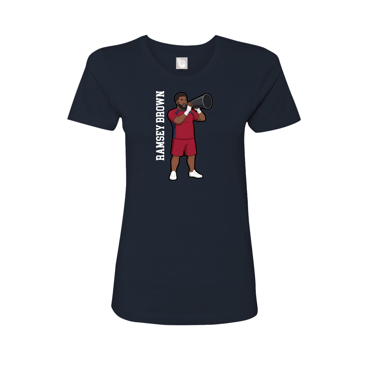 Fitted Women's Tee — Name Vertical in Navy