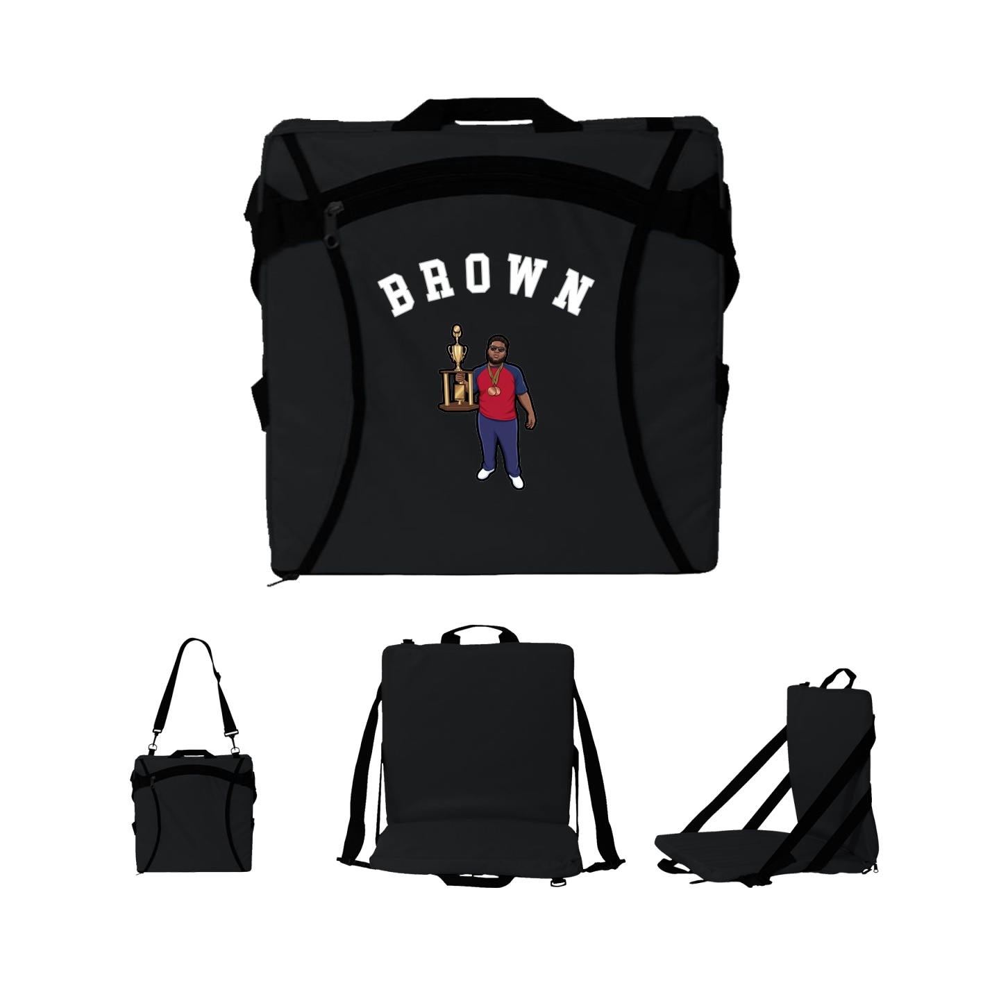 Folding Stadium Seat — Shirsey Arch in Black