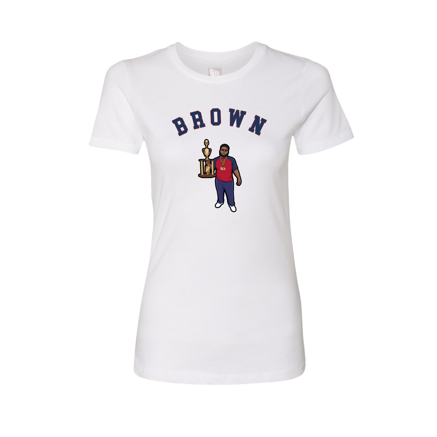 Fitted Women's Tee — Shirsey Arch in White