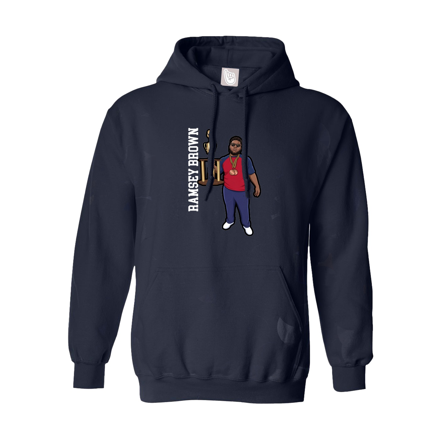 Hoodie — Name Vertical in Navy