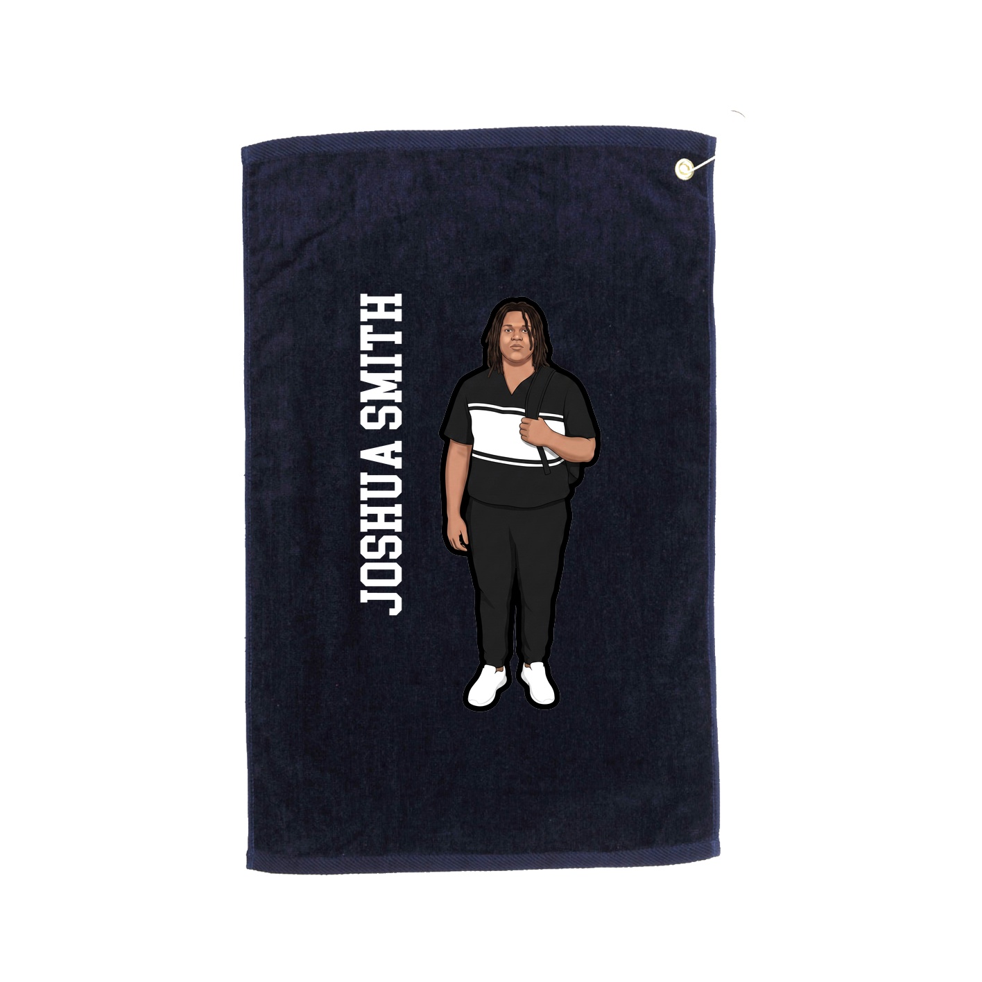Golf Towel — Name Vertical in Navy