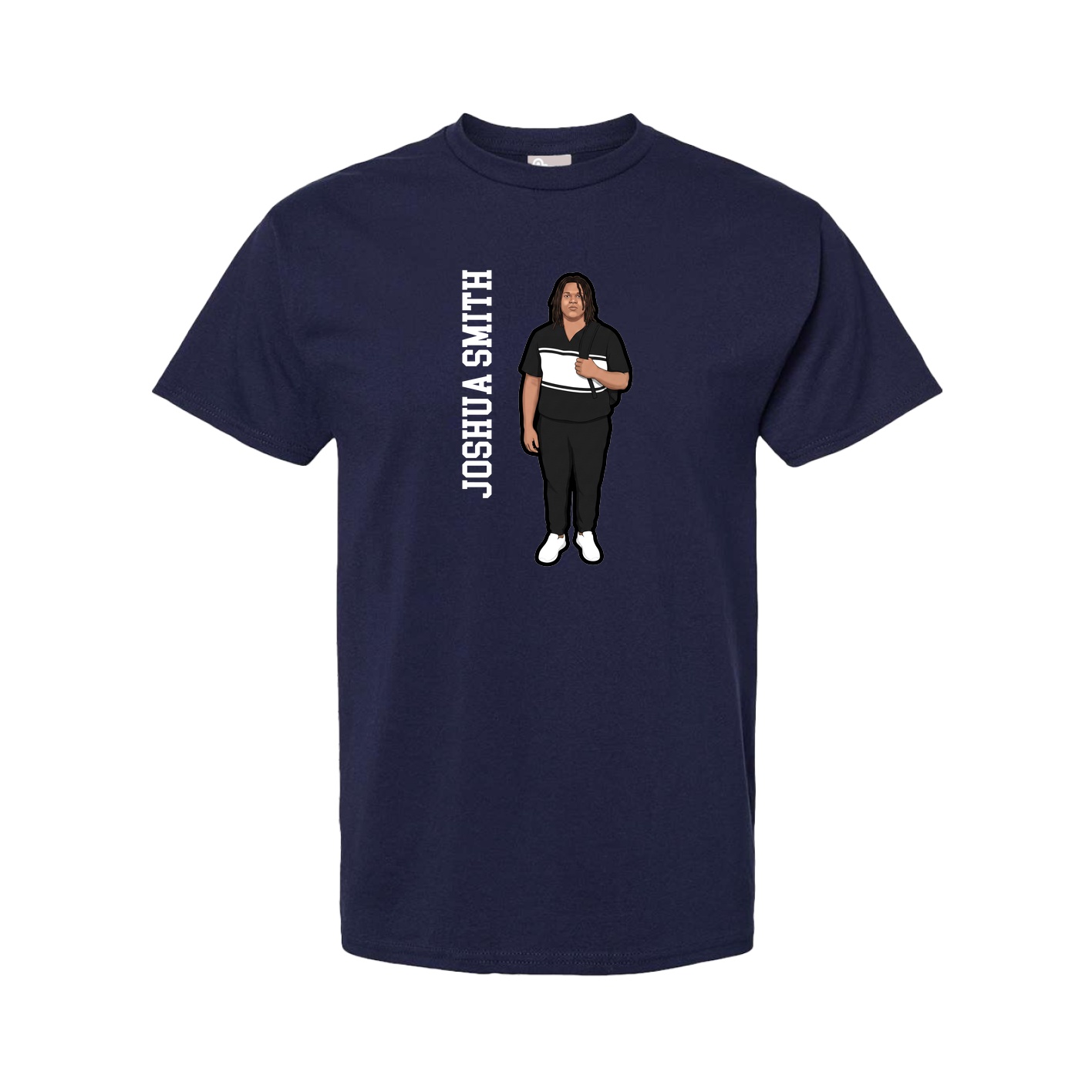 Tee — Name Vertical in Navy