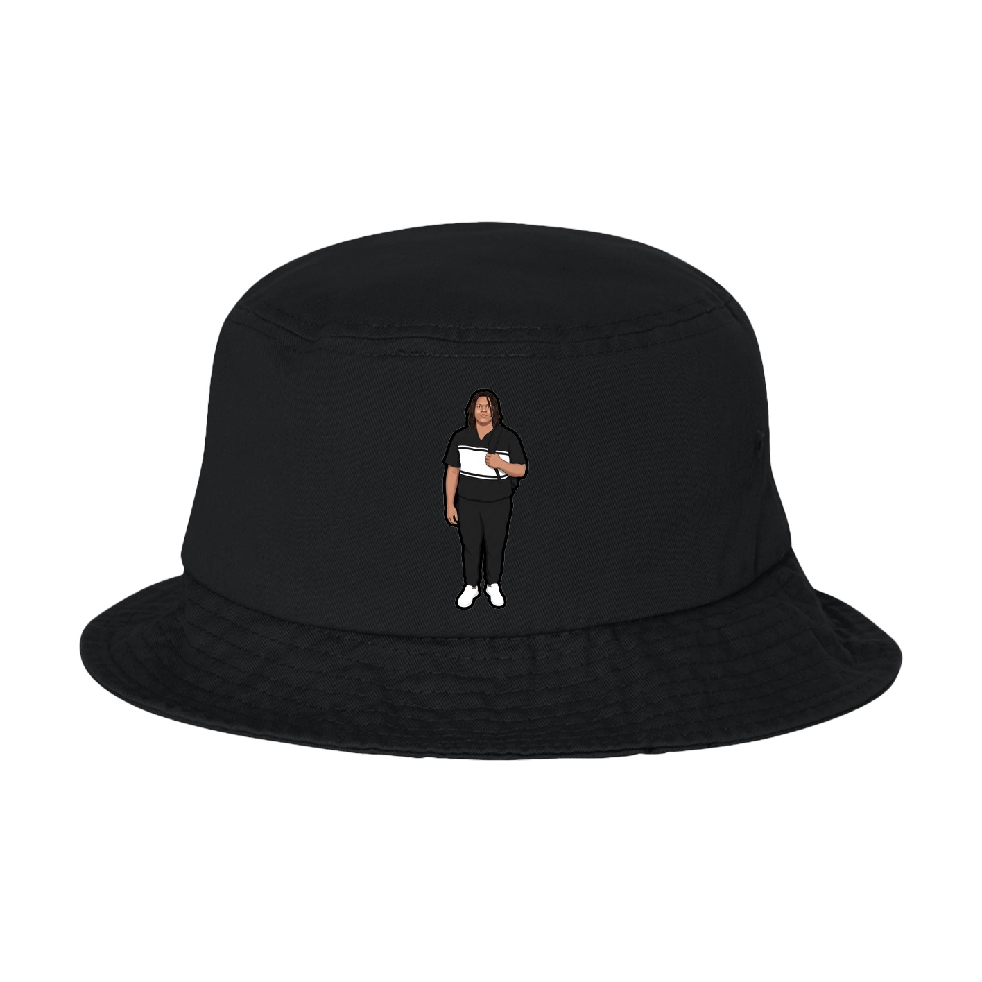 Bucket Cap — Name Vertical in Black