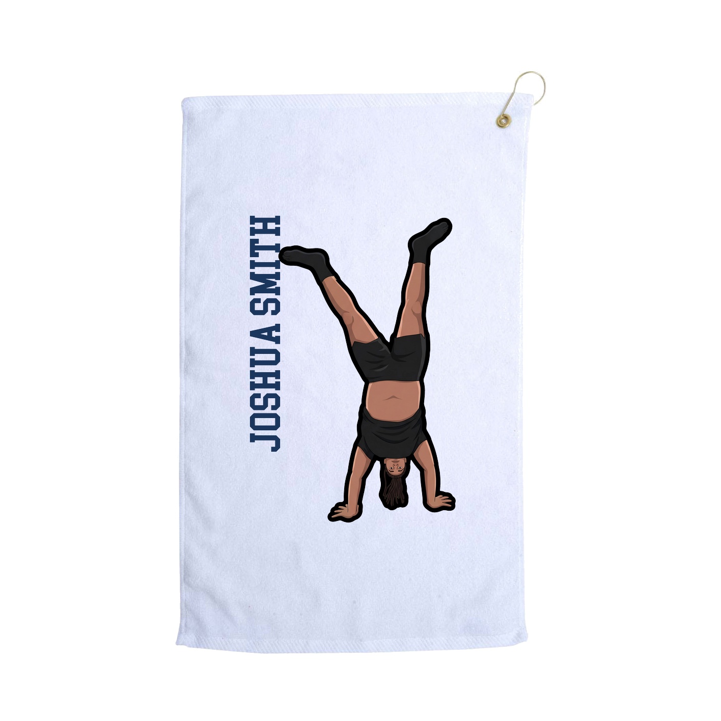Golf Towel — Name Vertical in White