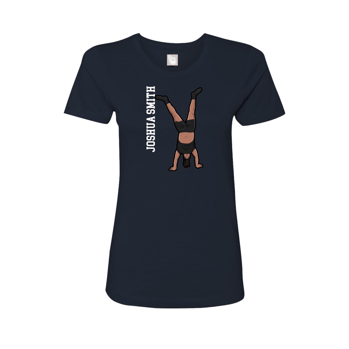 Fitted Women's Tee — Name Vertical in Navy
