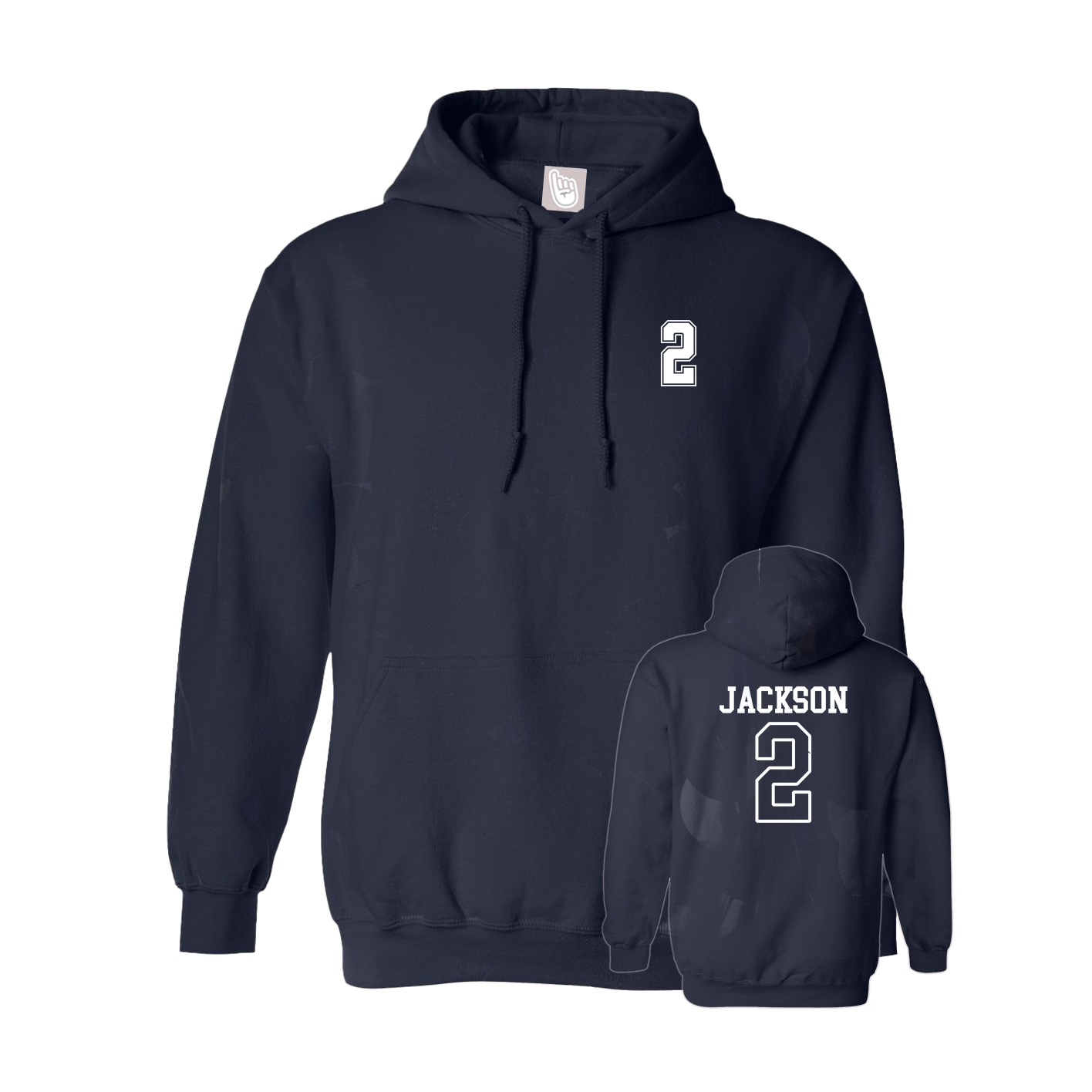 Hoodie — Chest Back in Navy