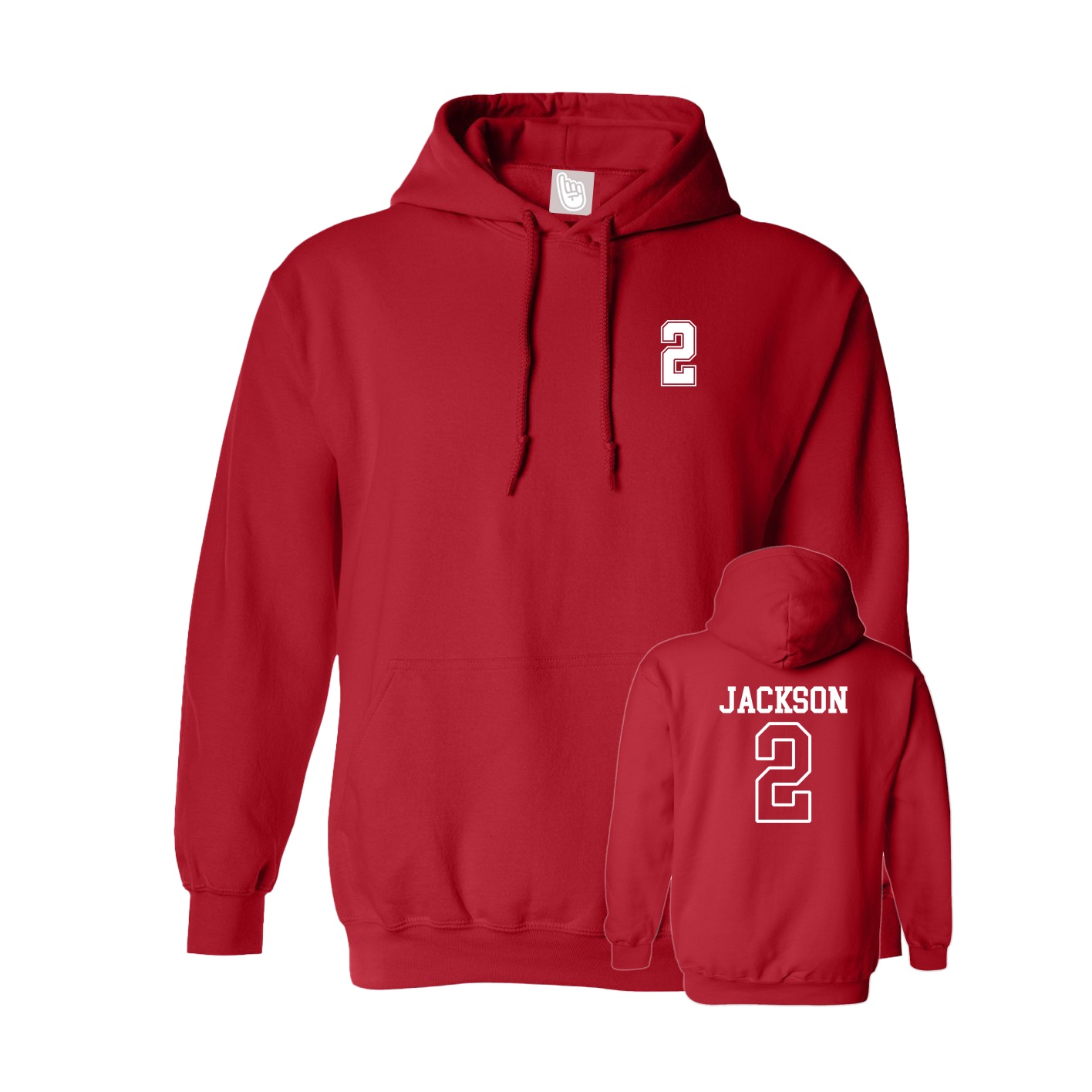 Youth Hoodie — Chest Back in Red