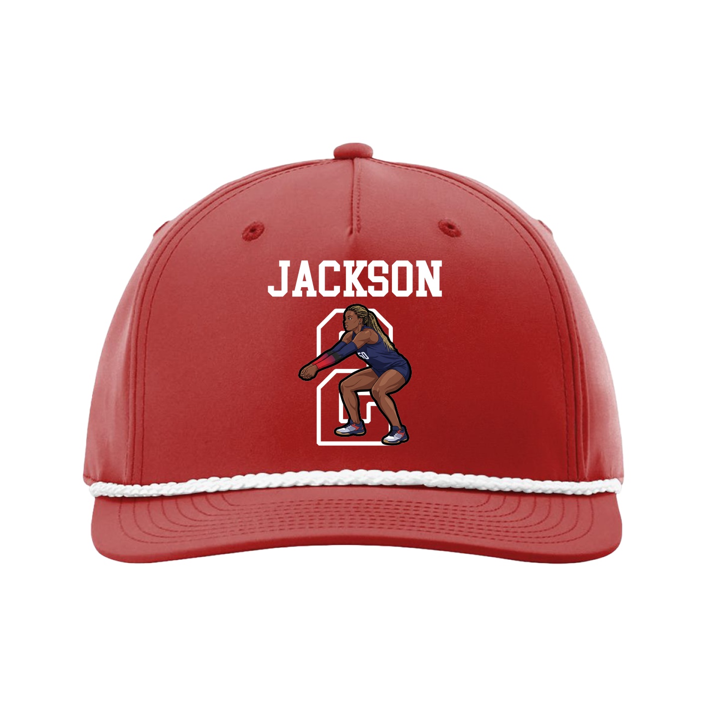 Five-Panel Classic Rope Cap — Shirsey in Red