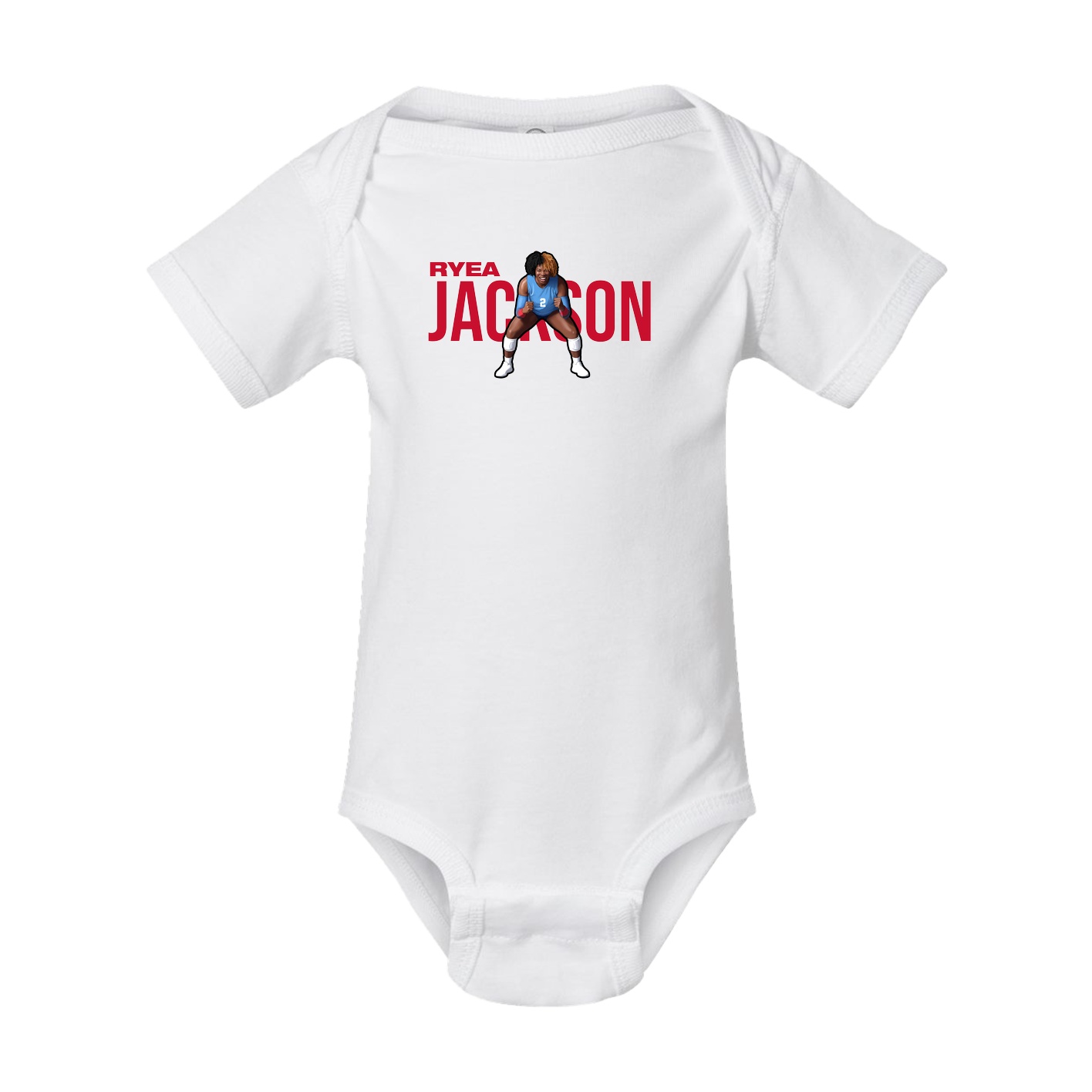 Baby Onesie — Player Name in White