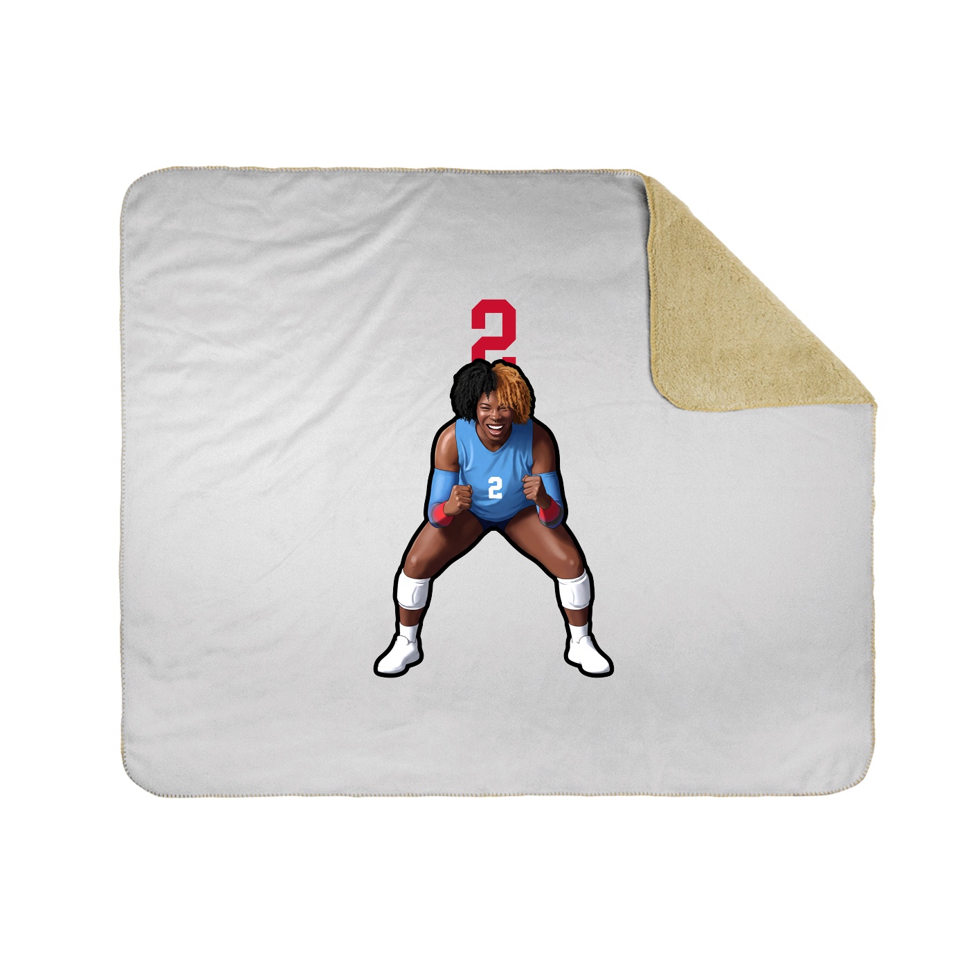 Throw Blanket — Number Top in White