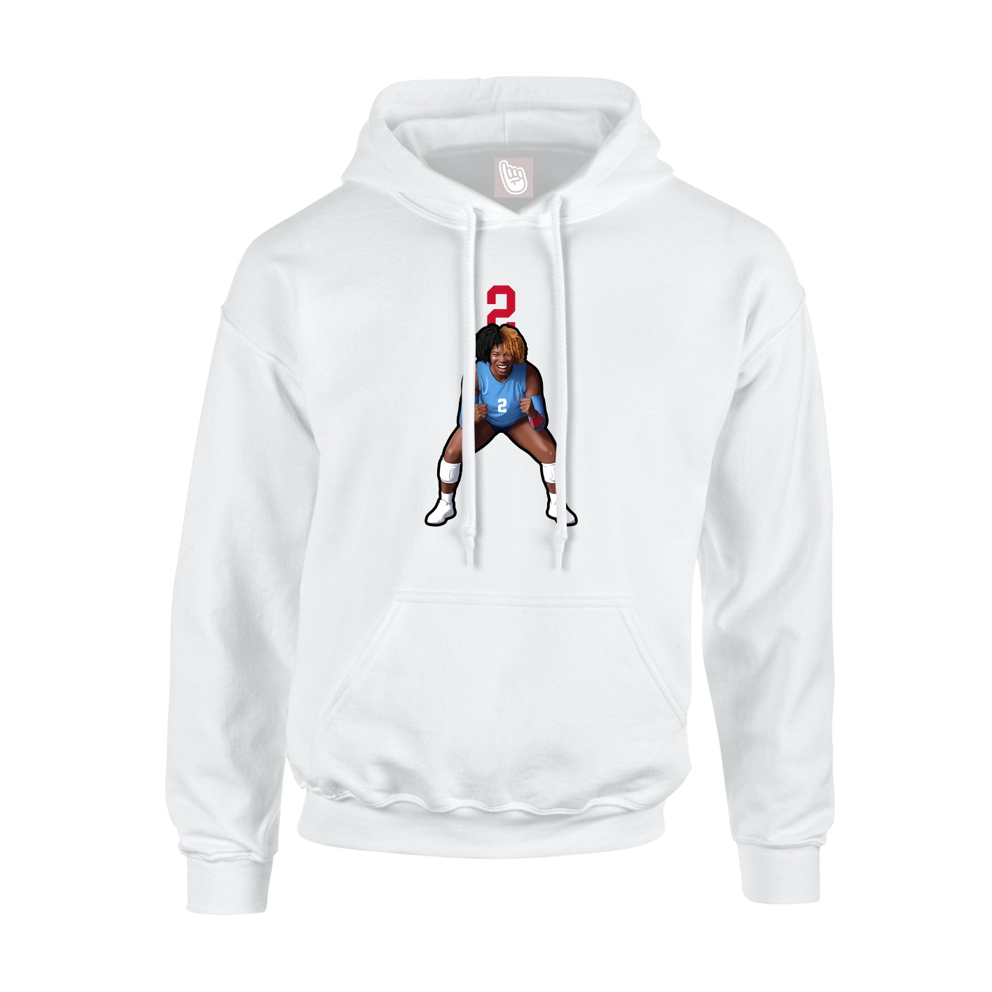 Youth Hoodie — Number Top in White