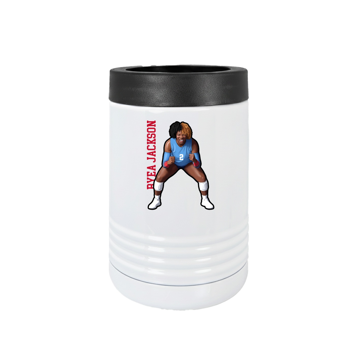 Beverage Holder — Name Vertical in White