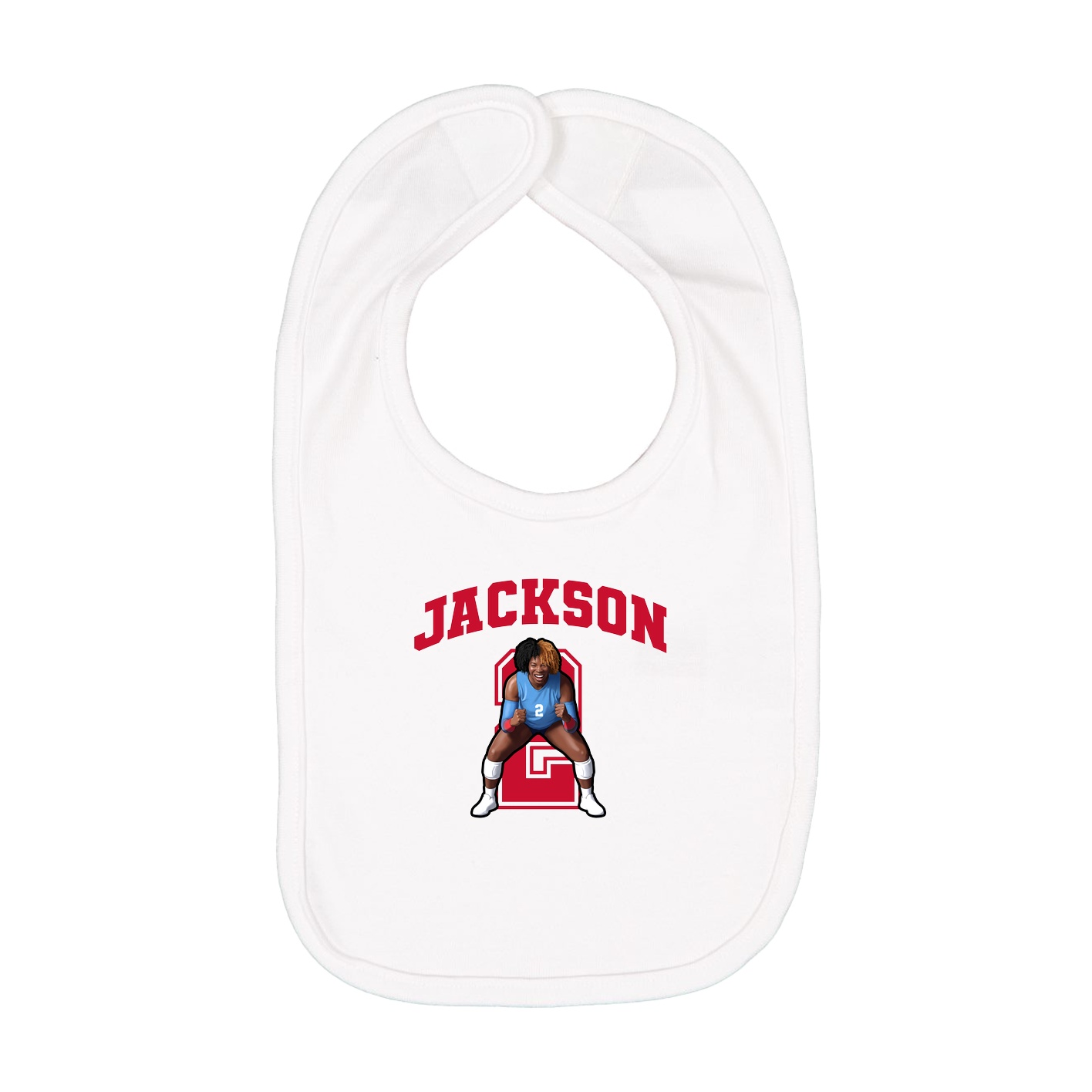 Infant Bib — Number in White