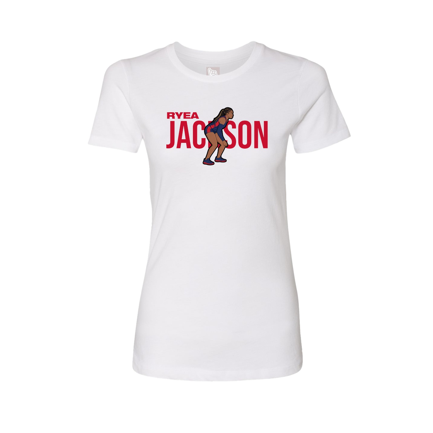 Fitted Women's Tee — Player Name in White