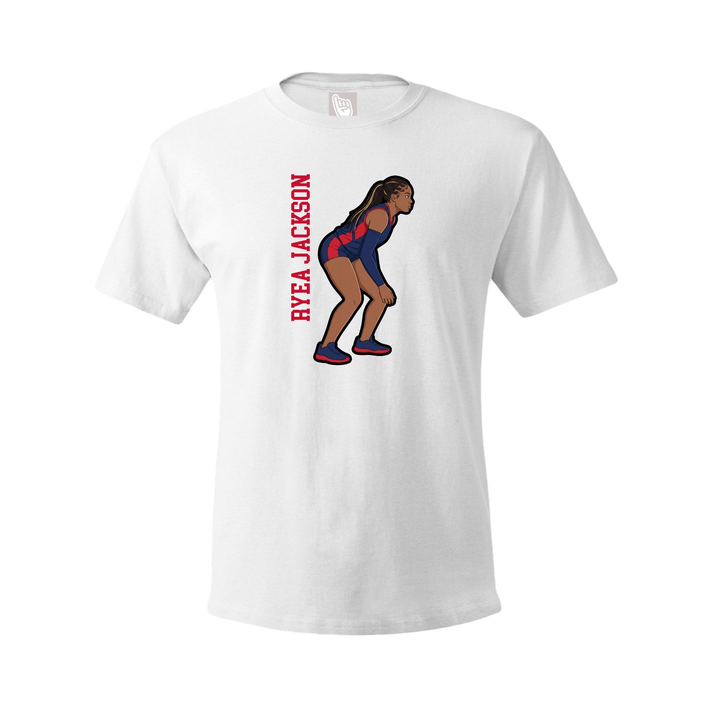 Youth Tee — Name Vertical in White