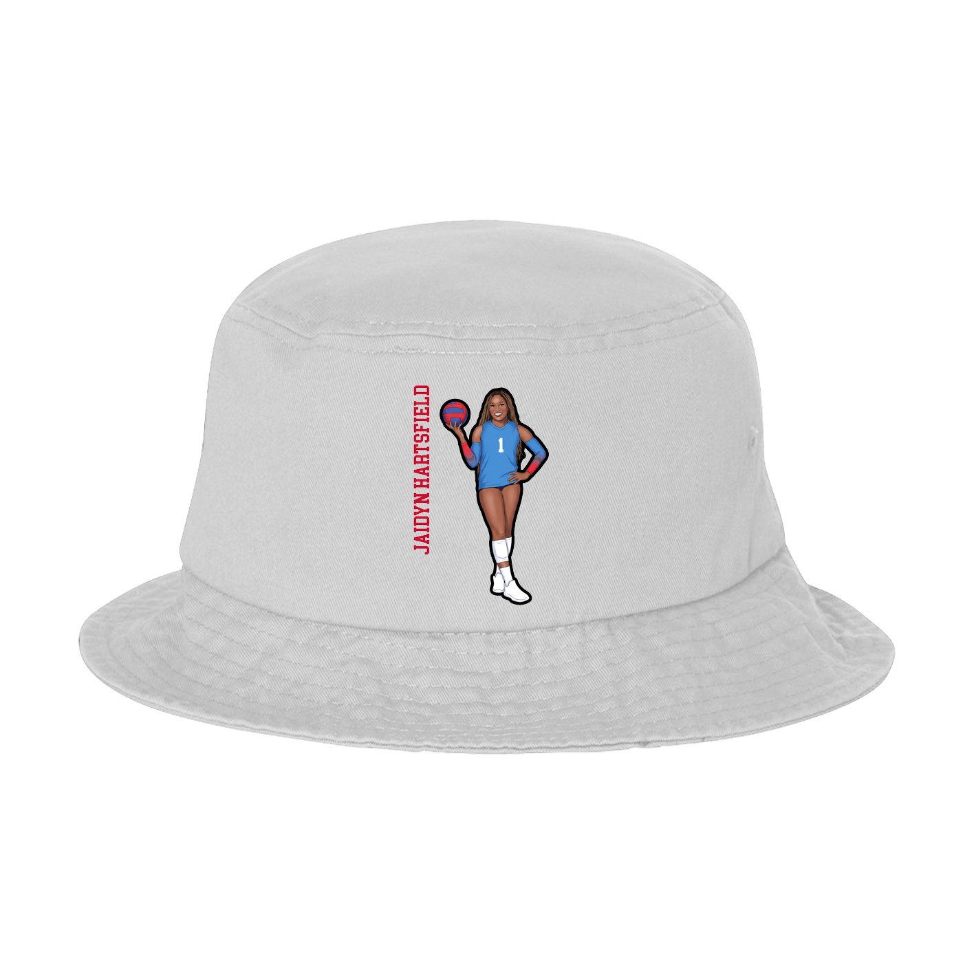 Bucket Cap — Name Vertical in White