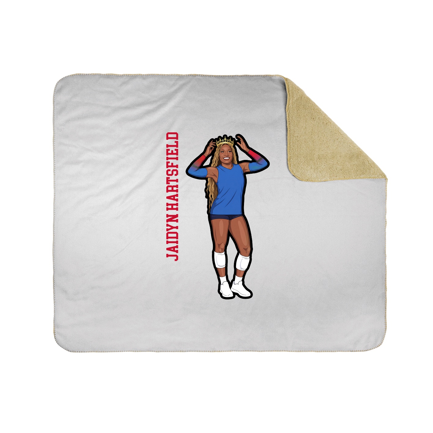 Throw Blanket — Name Vertical in White
