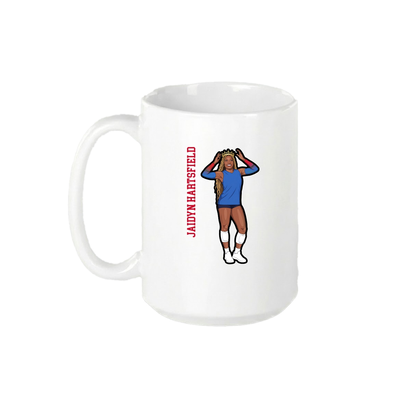 15oz Coffee Mug — Name Vertical in White