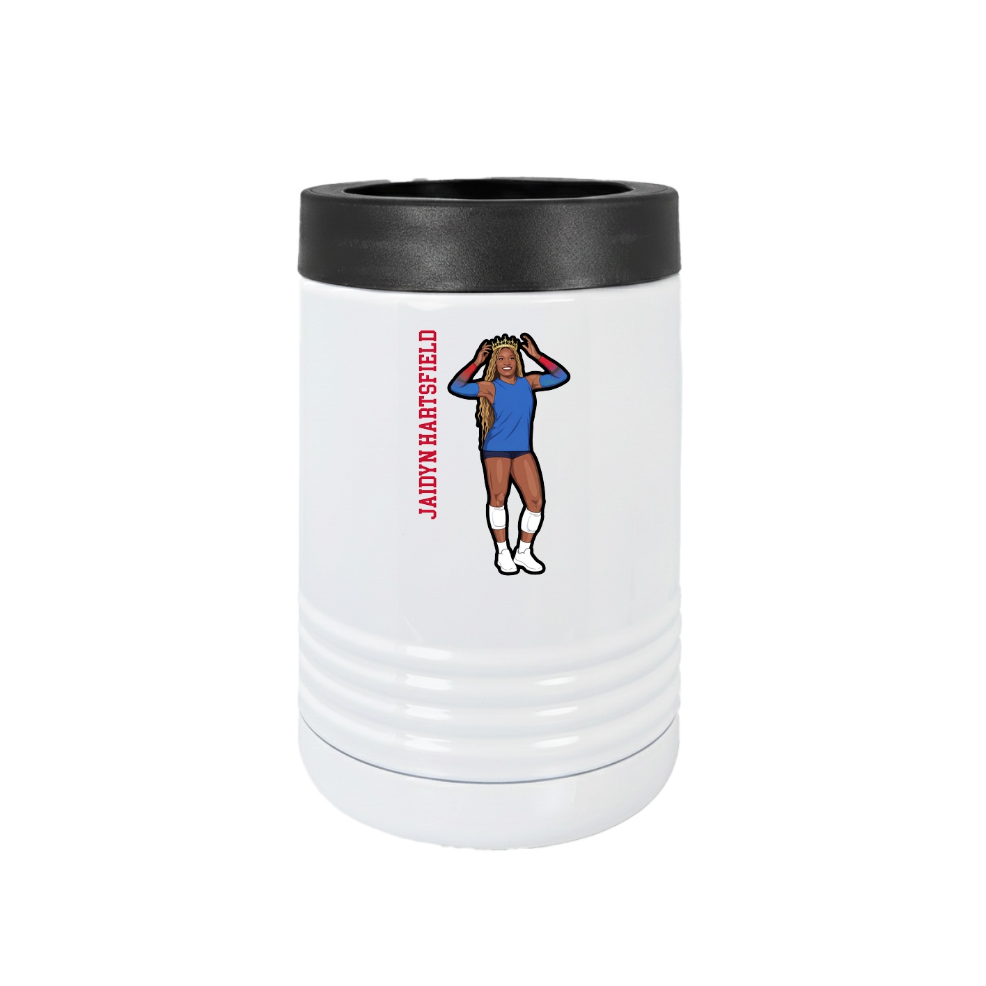 Beverage Holder — Name Vertical in White