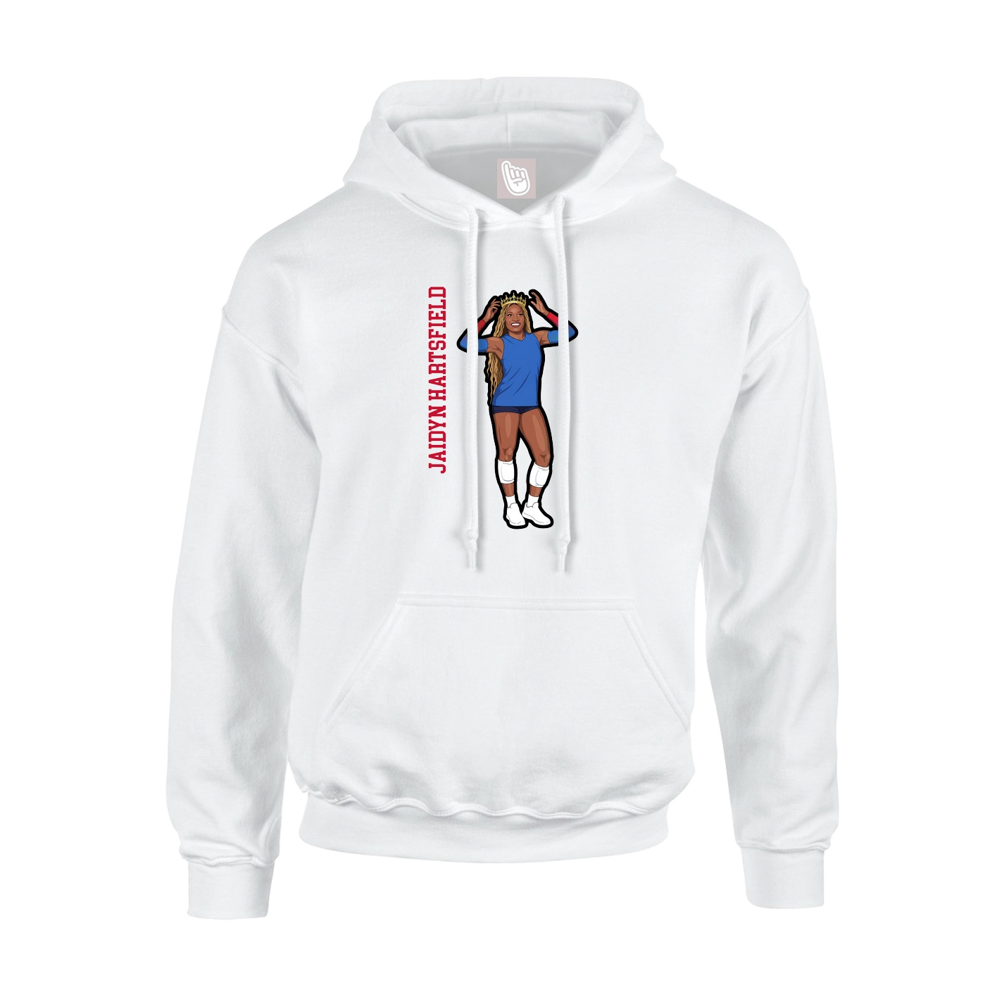 Youth Hoodie — Name Vertical in White