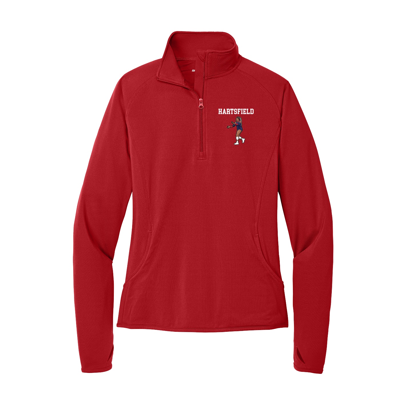 Women's Q-Zip Pullover — Shirsey in Red