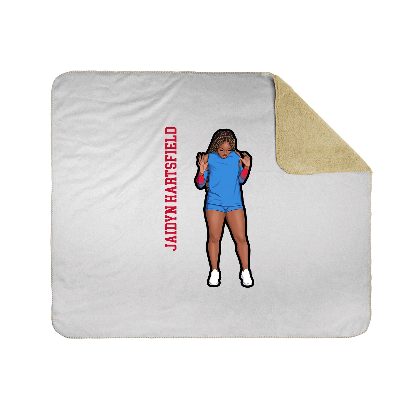 Throw Blanket — Name Vertical in White
