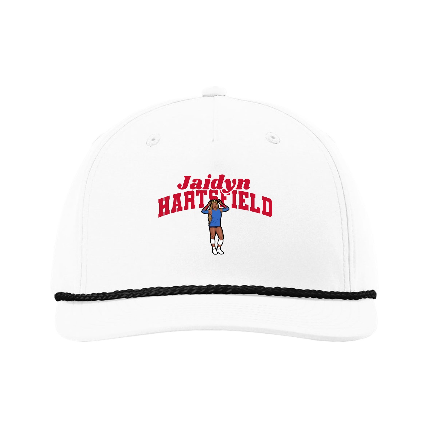 Five-Panel Classic Rope Cap — Signature Arch in White