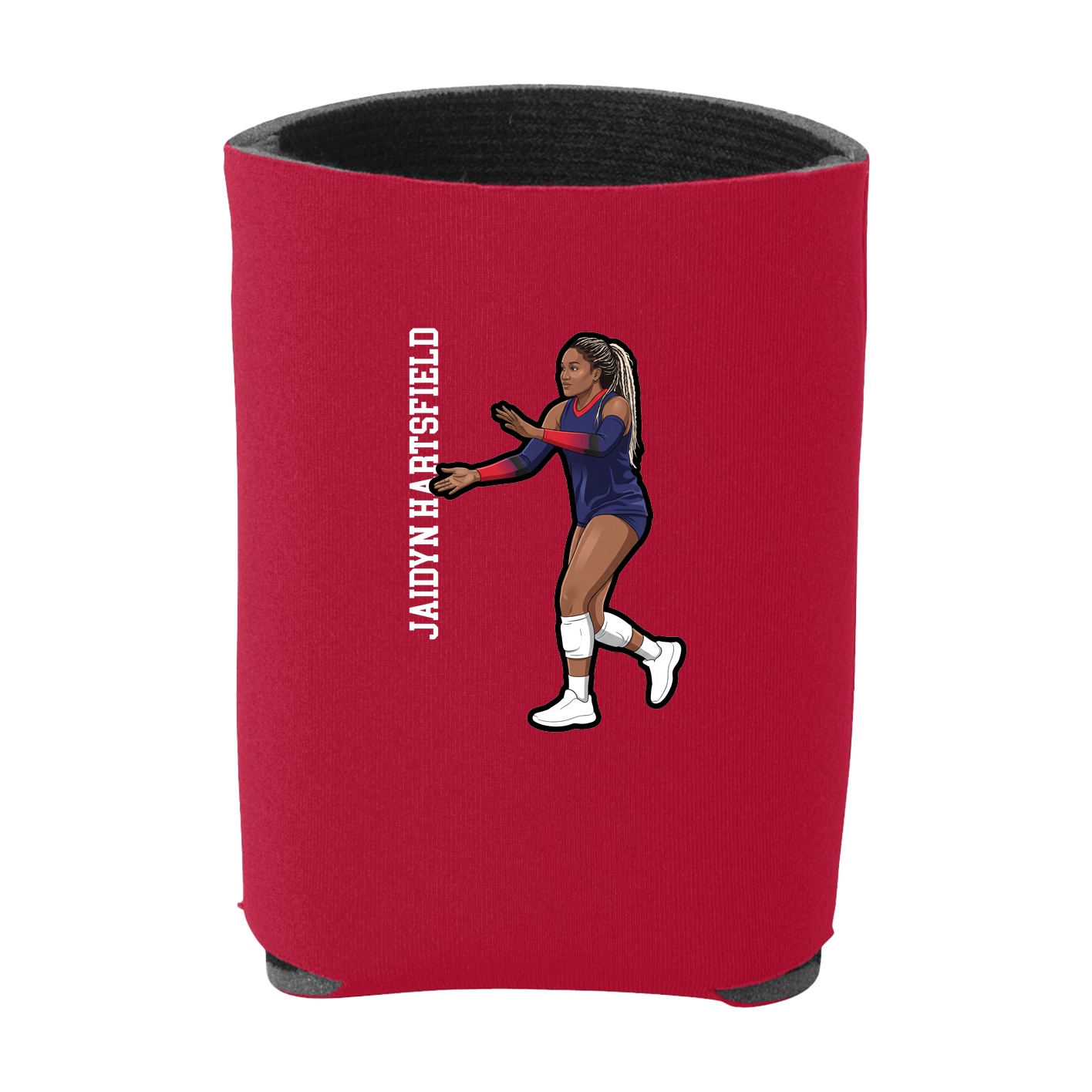 Can Holder — Name Vertical in Red