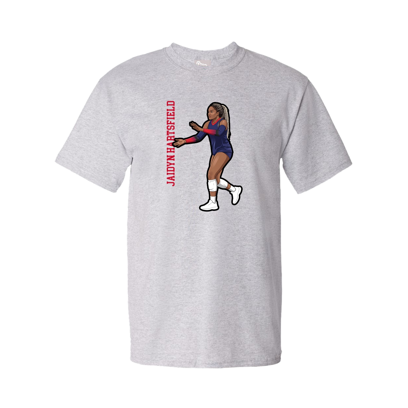 Youth Tee — Name Vertical in Grey