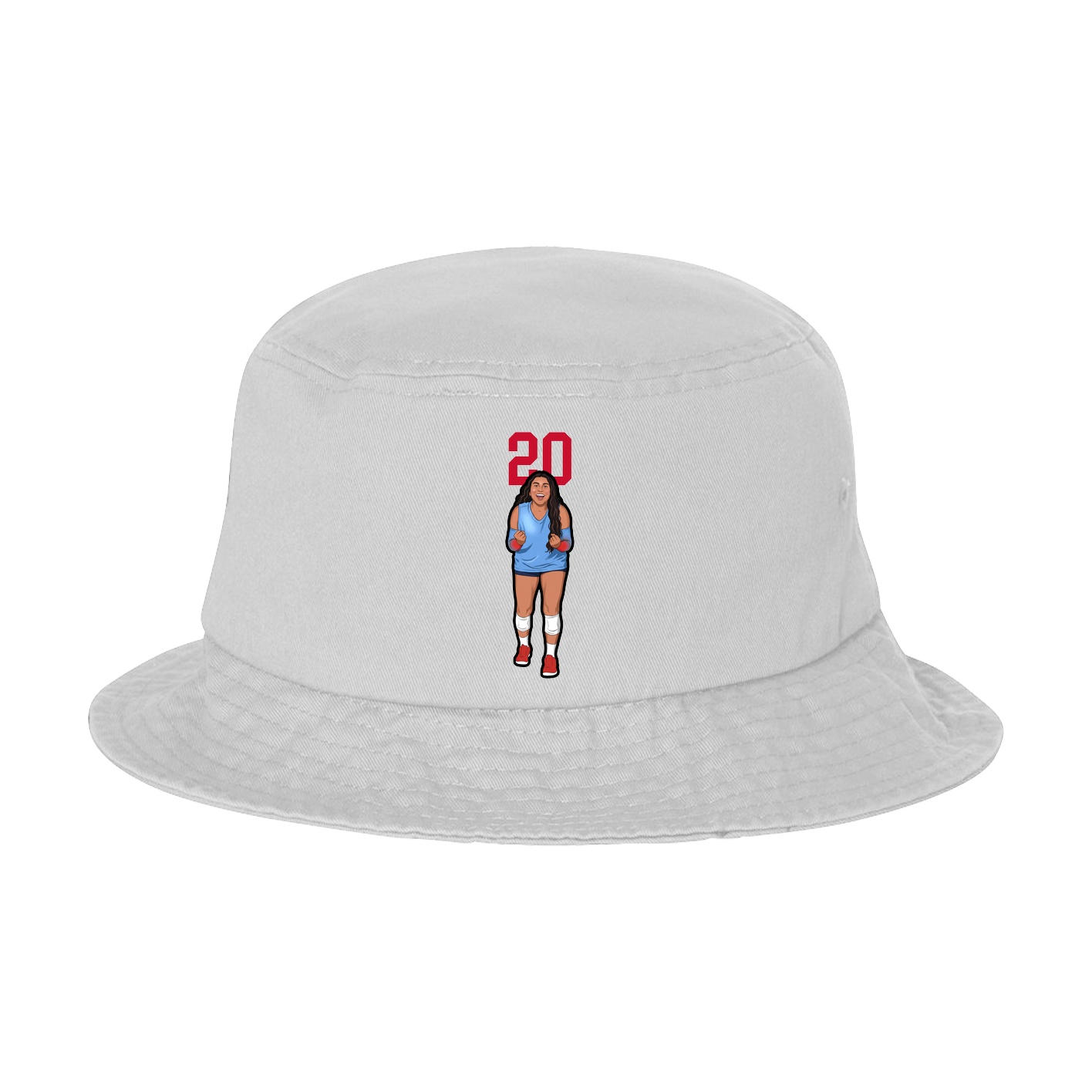 Bucket Cap — Number Top in White