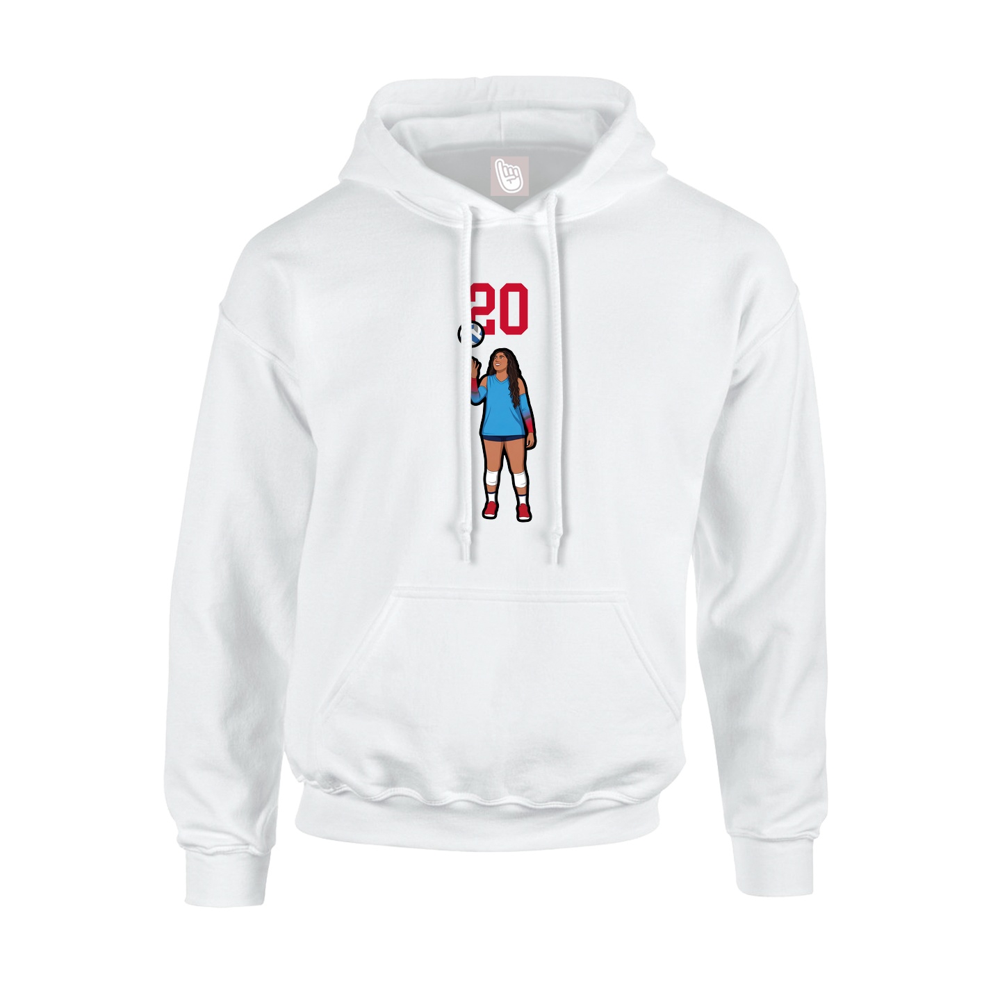 Hoodie — Number Top in White