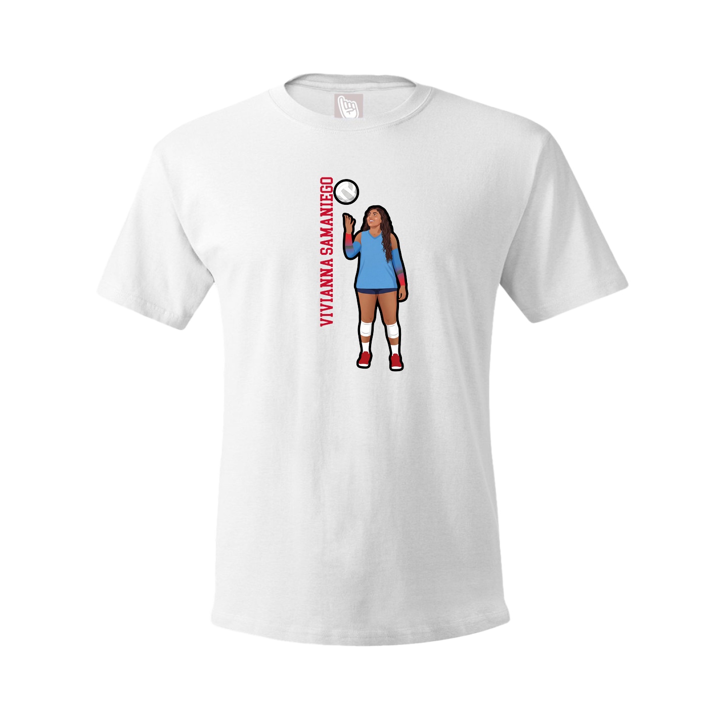 Tee — Name Vertical in White