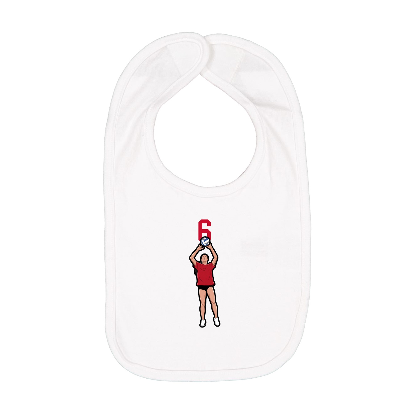 Infant Bib — Number Top in White