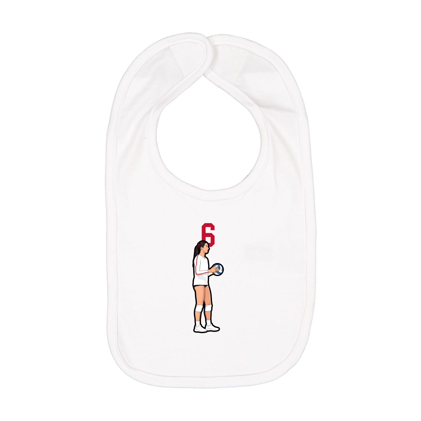 Infant Bib — Number Top in White