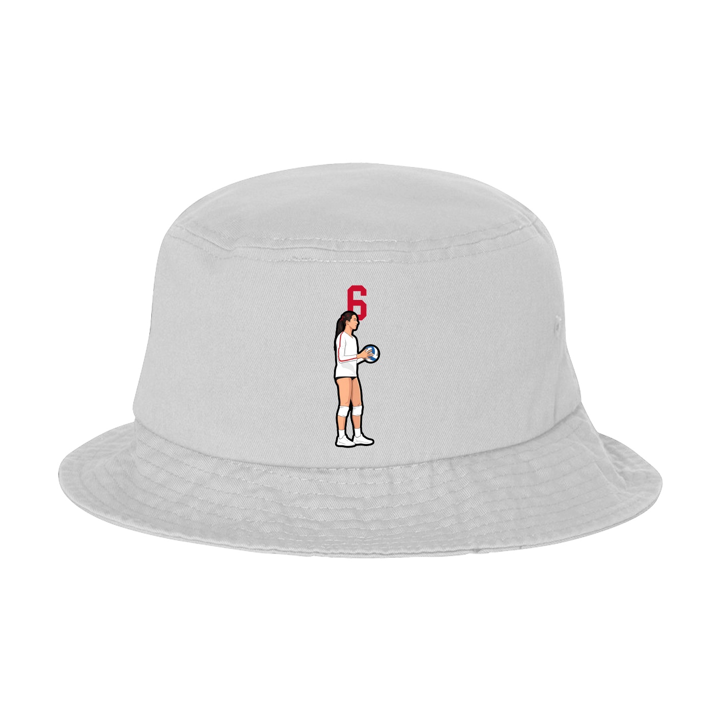 Bucket Cap — Number Top in White