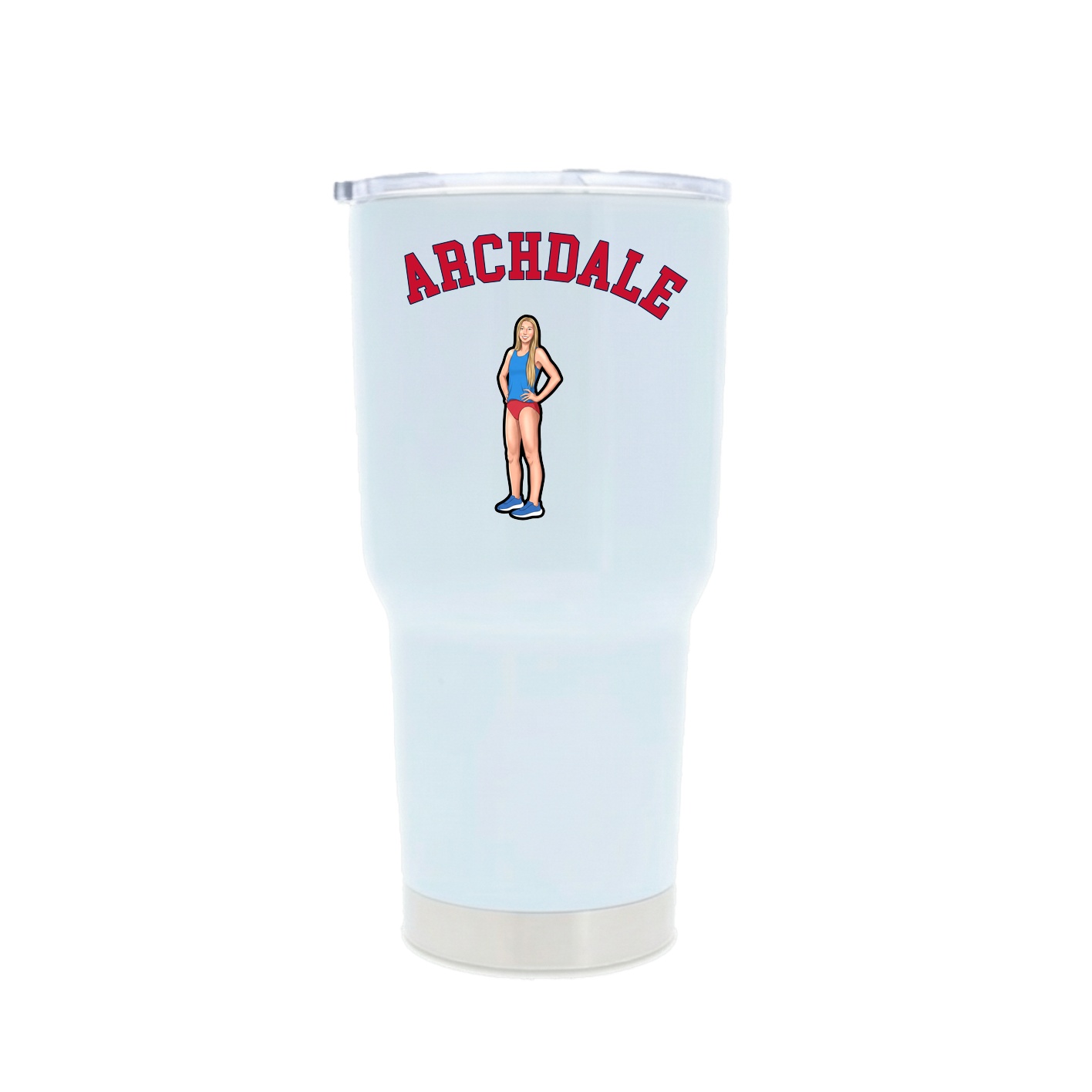 30oz Stainless Steel Tumbler — Shirsey Arch in White
