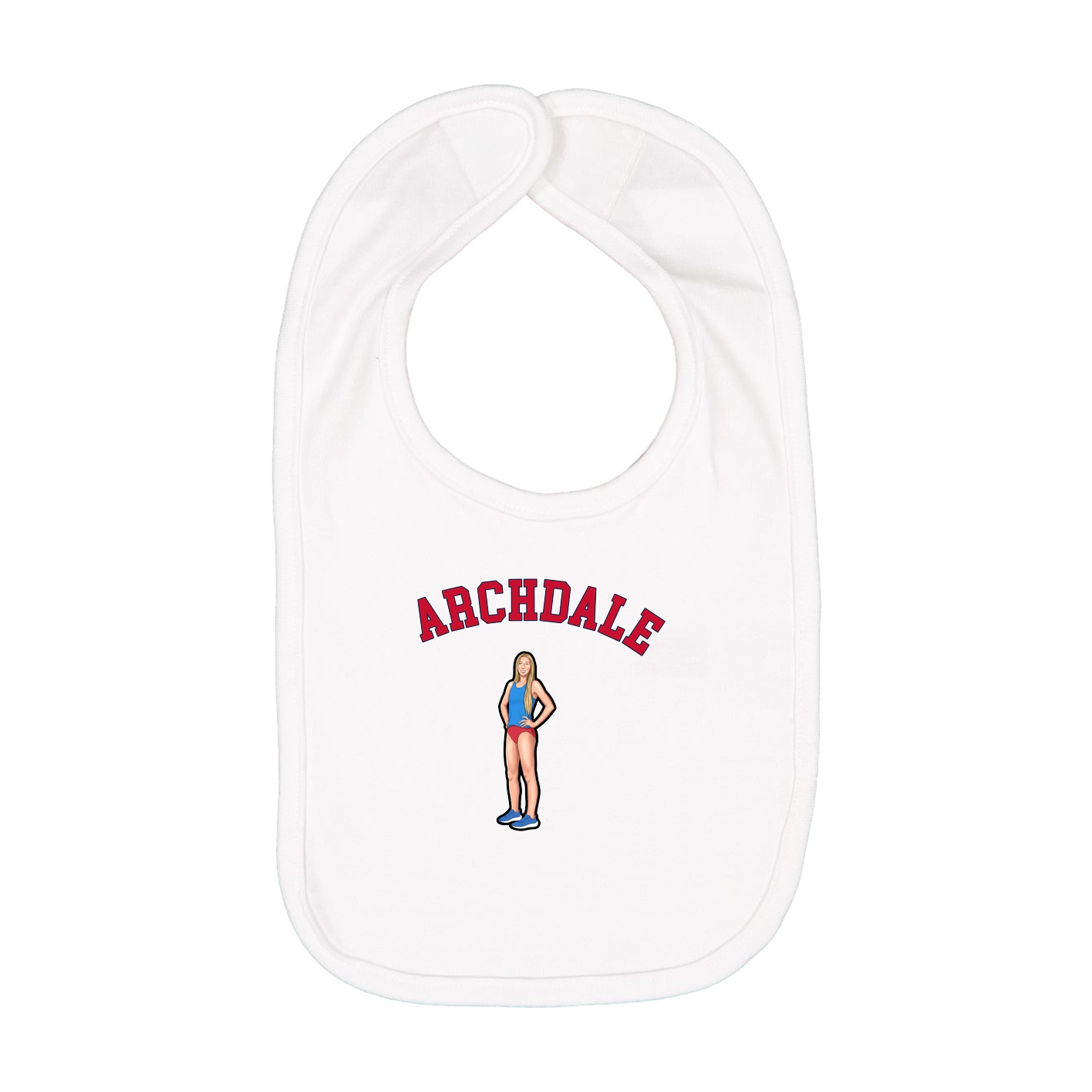 Infant Bib — Shirsey Arch in White