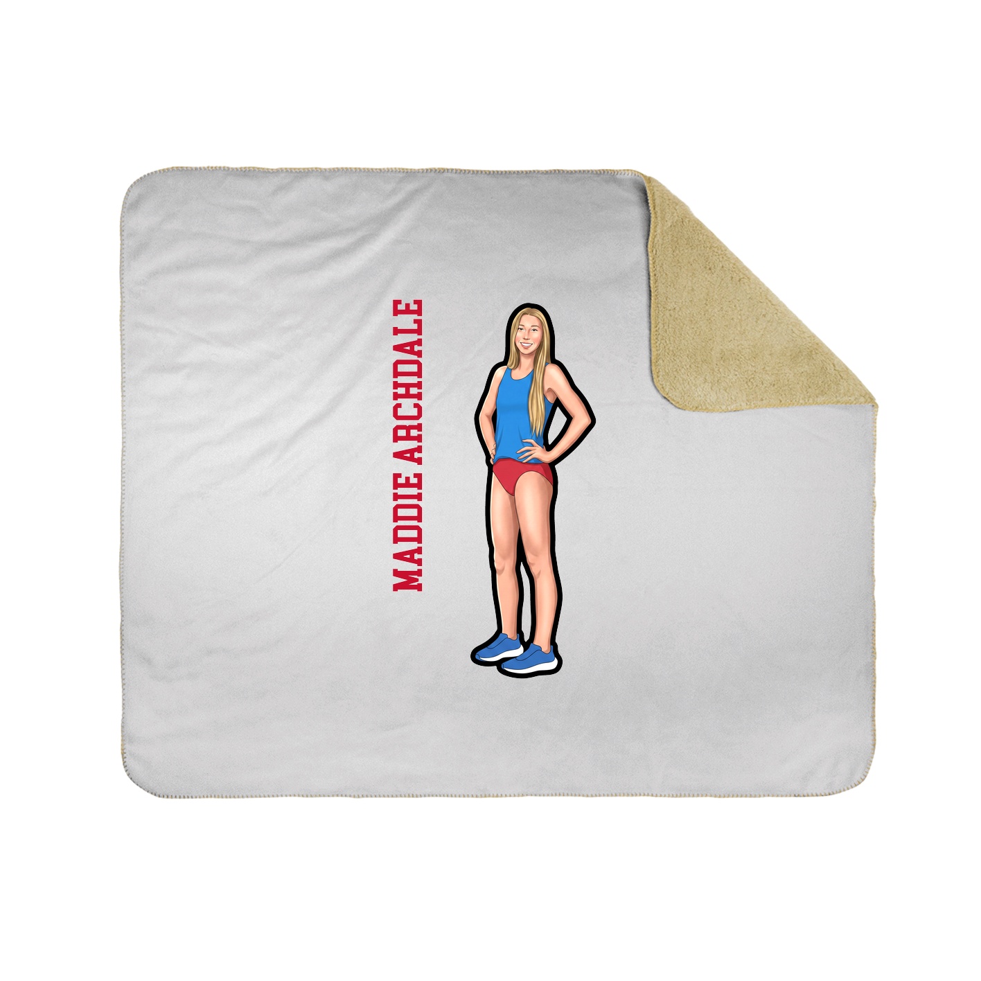 Throw Blanket — Name Vertical in White