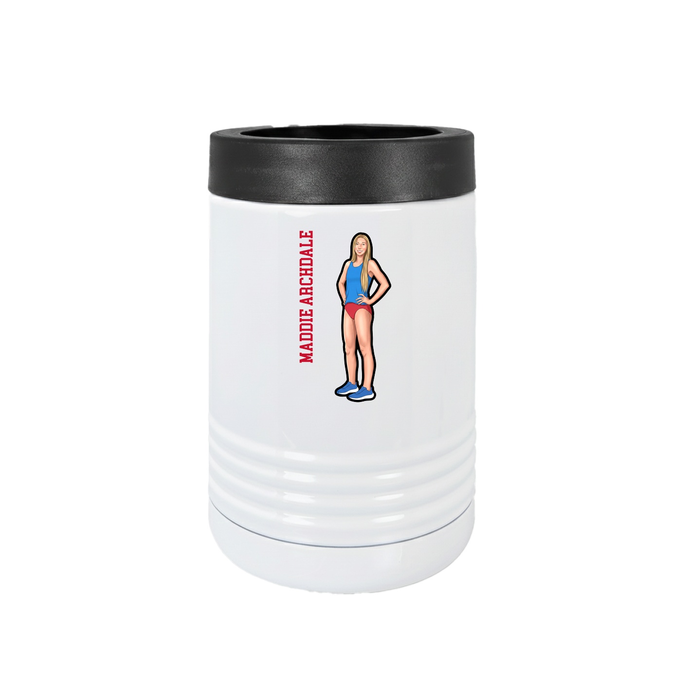 Beverage Holder — Name Vertical in White