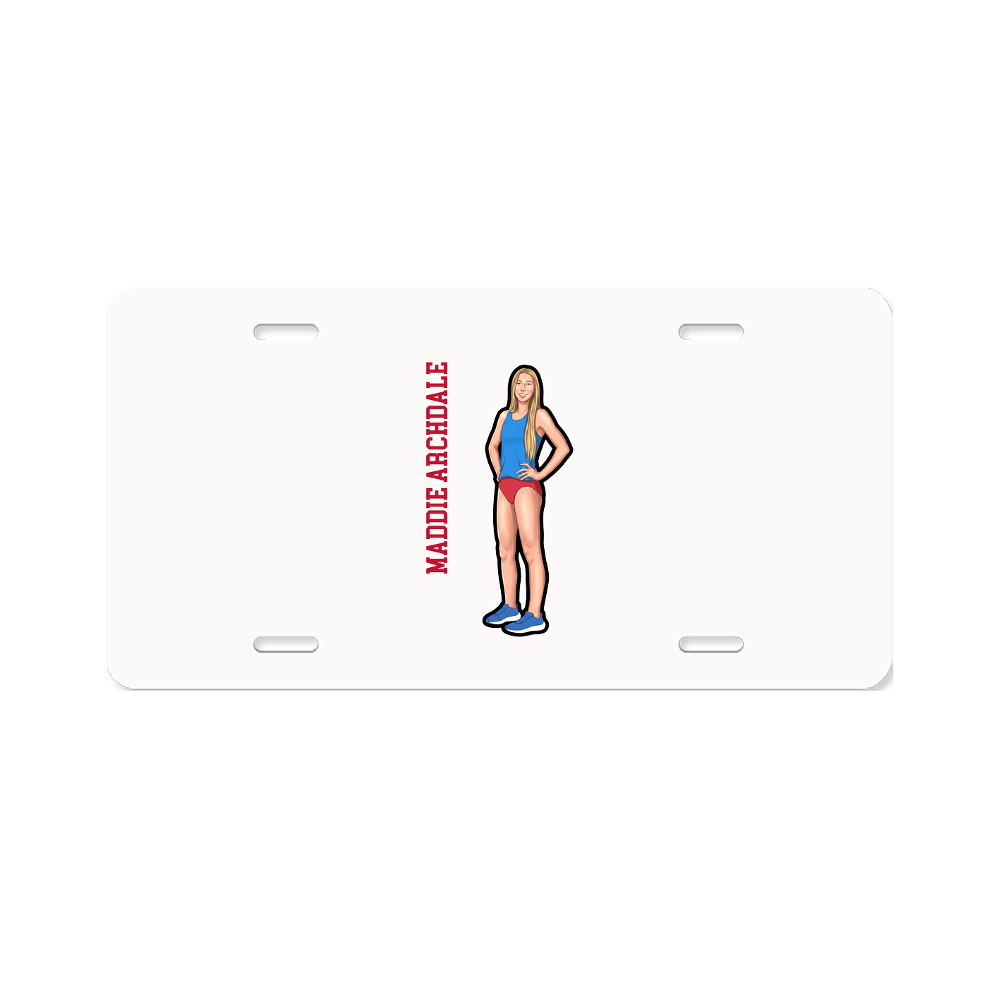 License Plate — Name Vertical in Classic