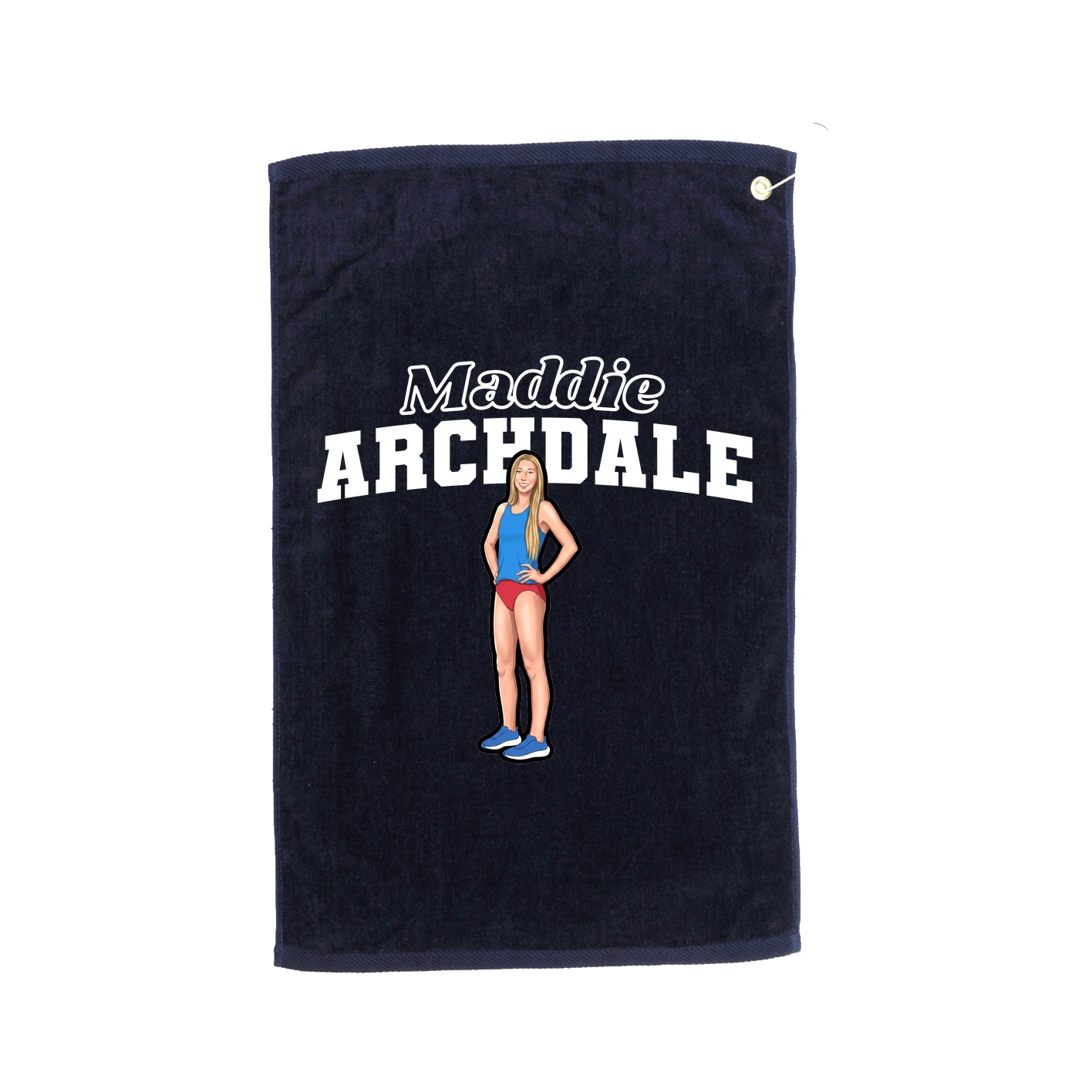 Golf Towel — Name Arch in Navy