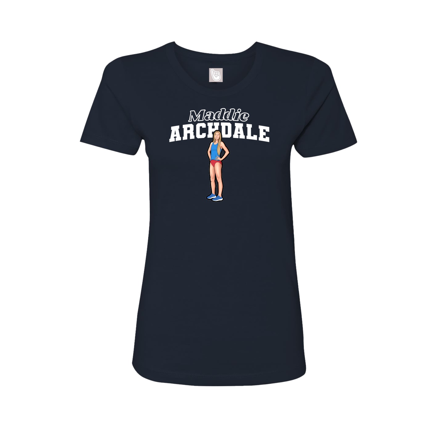 Fitted Women's Tee — Name Arch in Navy