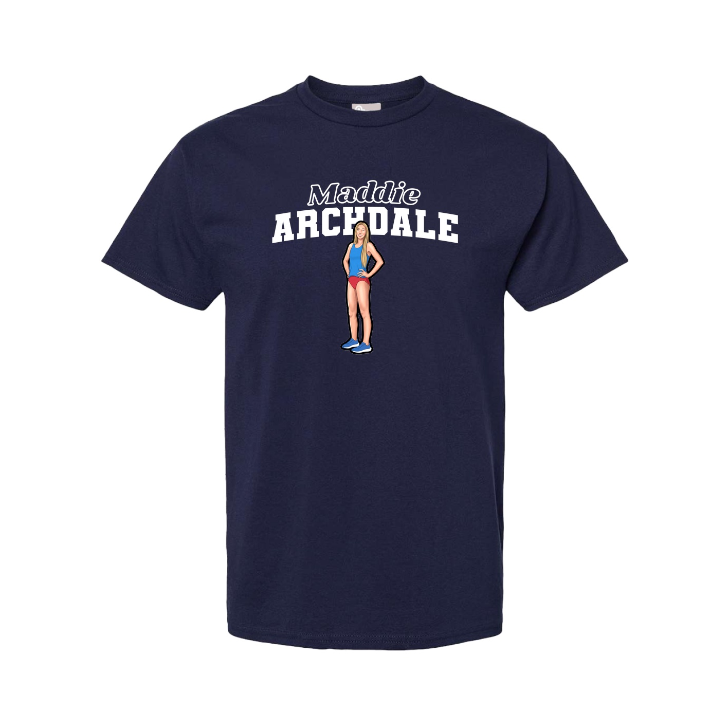 Youth Tee — Name Arch in Navy