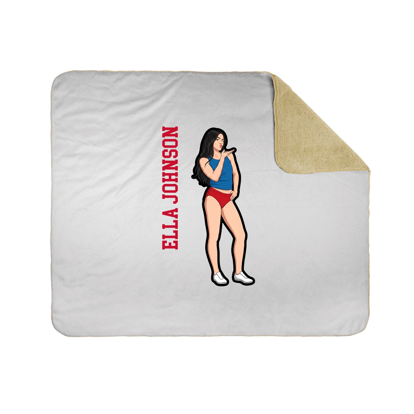 Throw Blanket — Name Vertical in White