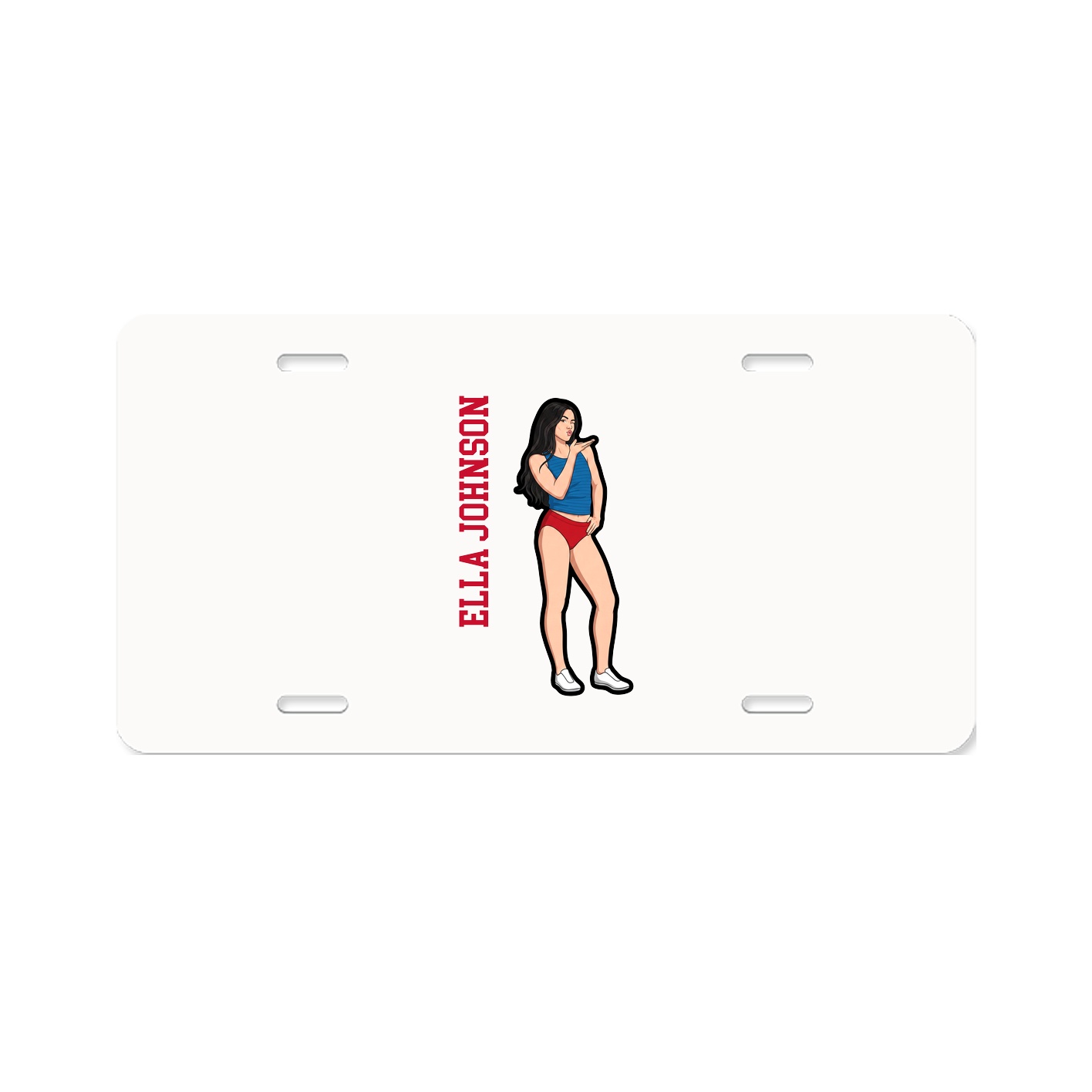 License Plate — Name Vertical in Classic