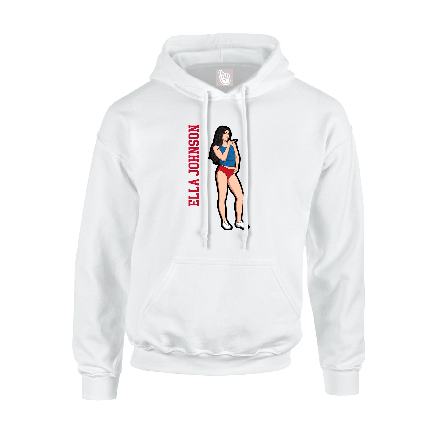 Hoodie — Name Vertical in White