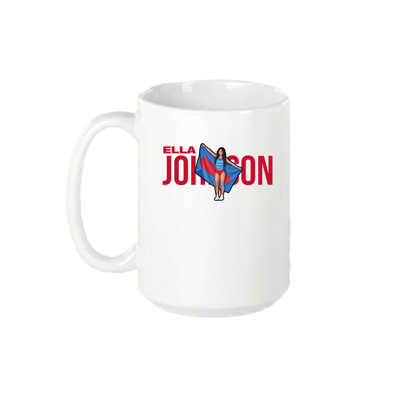 15oz Coffee Mug — Player Name in White