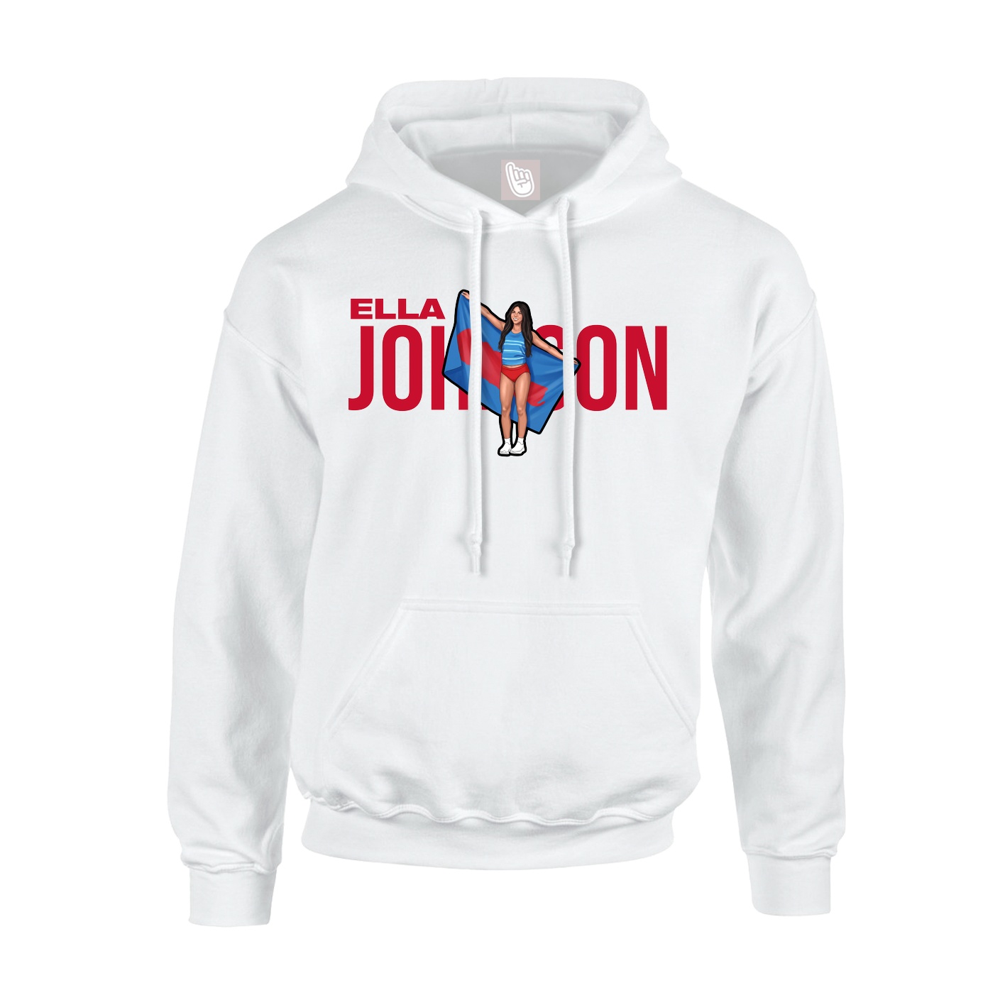 Youth Hoodie — Player Name in White